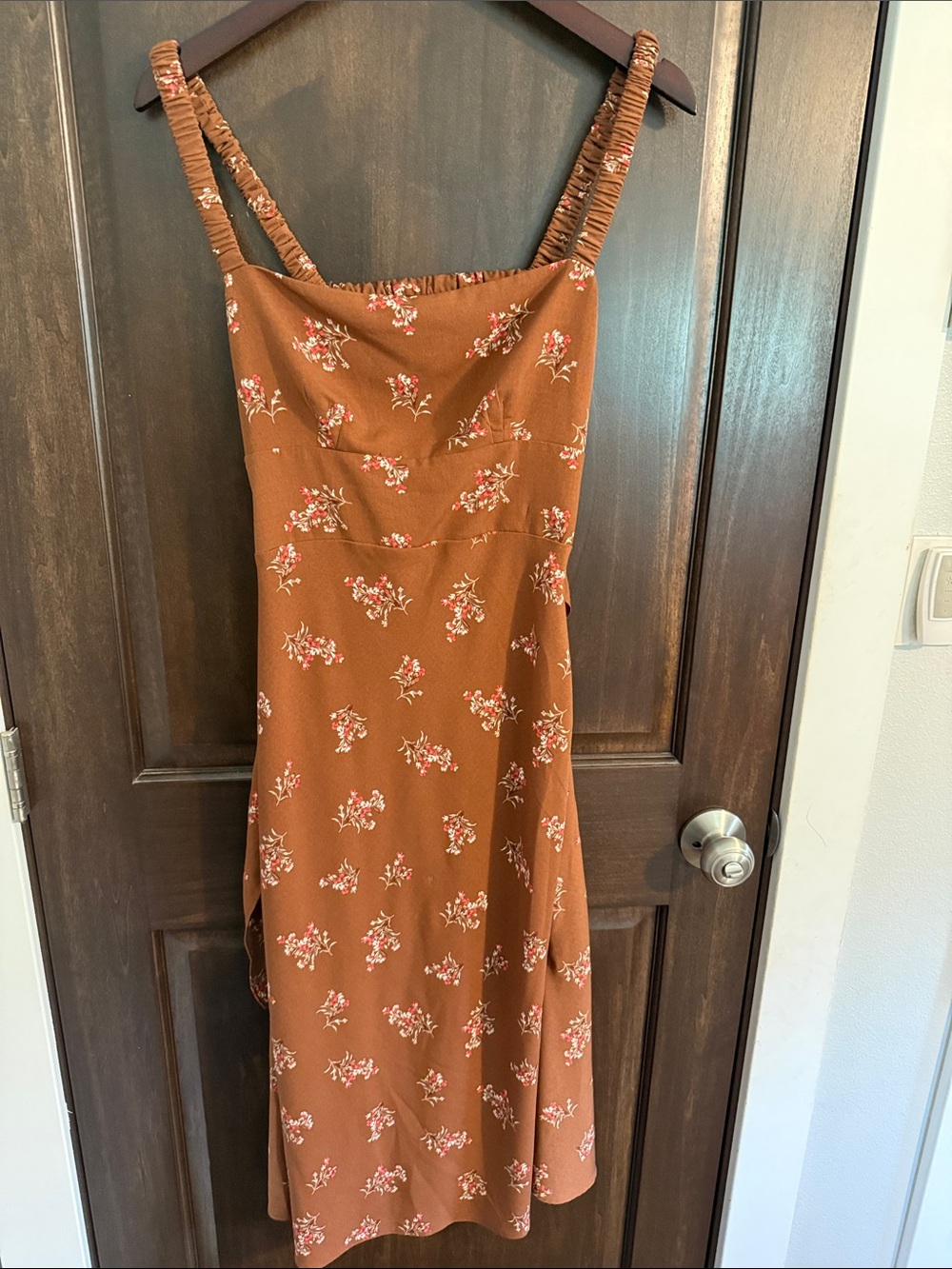 Abercrombie & Fitch Burnt Orange Floral Midi Dress